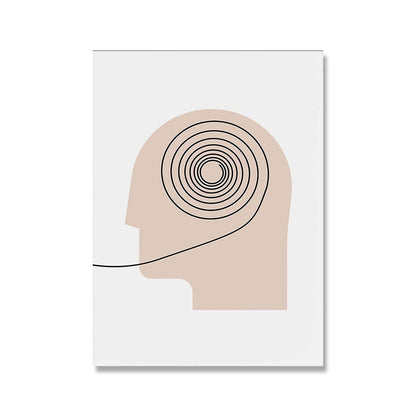 Minimalist Abstract Human Brain Idea Canvas Art