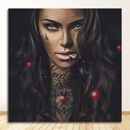 Cool Sexy Tattoo Girl Canvas Art