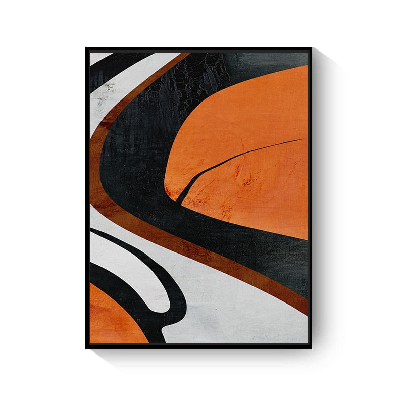 Modern Black Orange Horseman Canvas Art