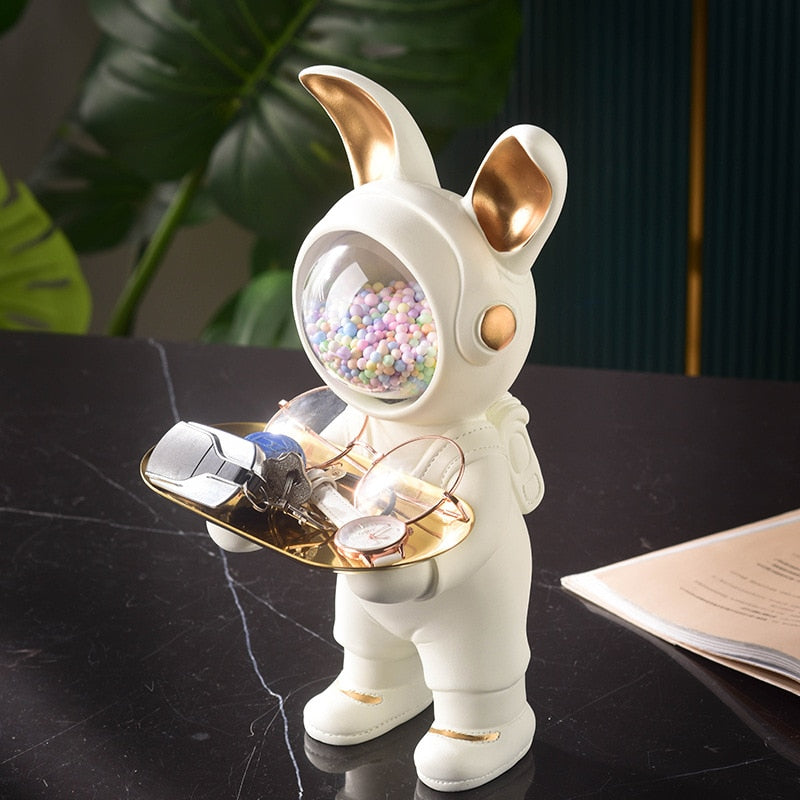 Rabbit Astronaut Tray Statue