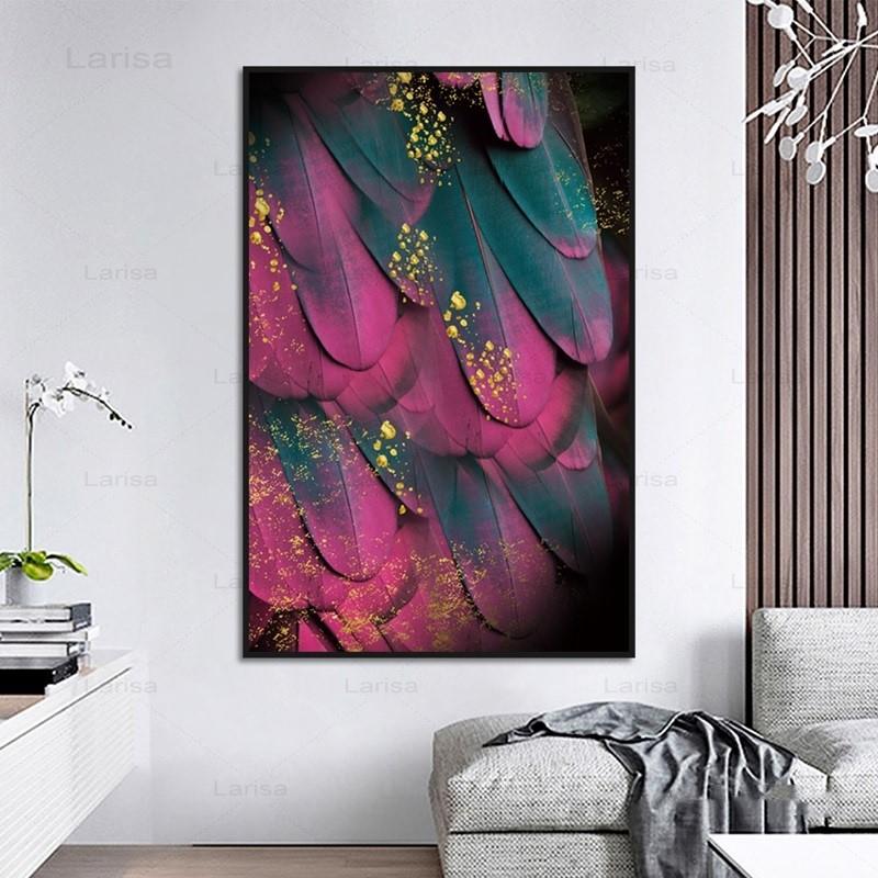 Fuchsia Feather Canvas Art