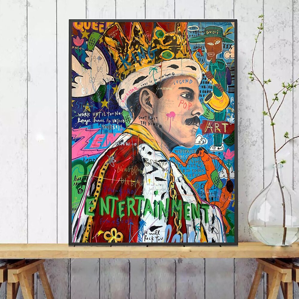 Graffiti Freddie Mercury Canvas Art