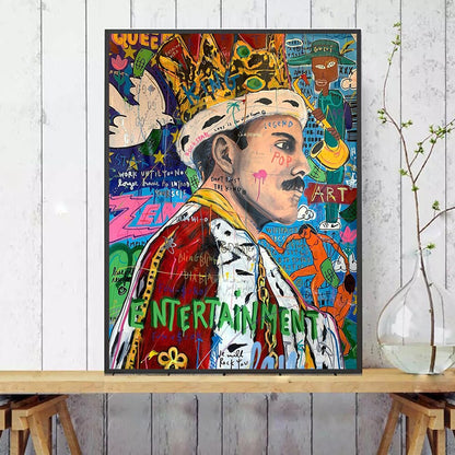 Graffiti Freddie Mercury Canvas Art