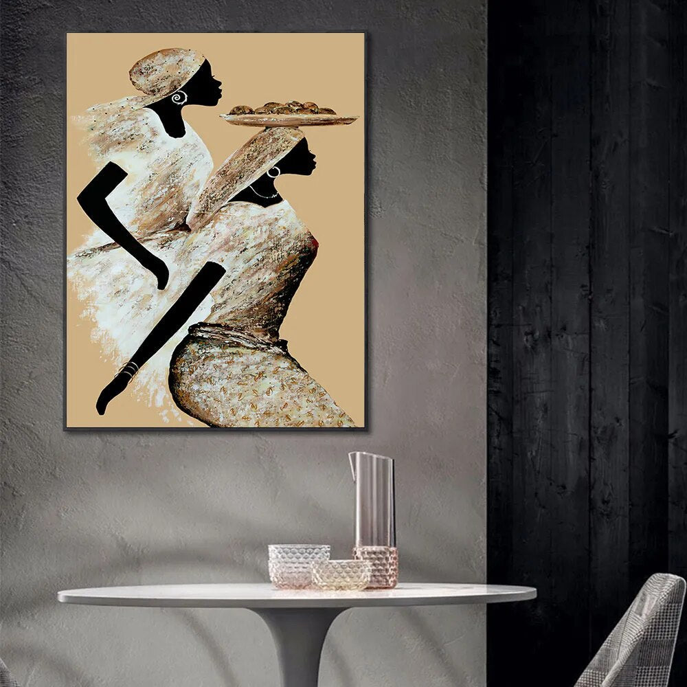 Abstract African Women Wall Art Canvas