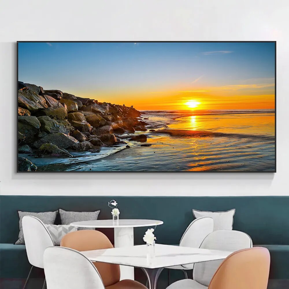 Sunset Seascape Wall Art Canvas