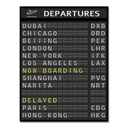 Airport Departure Board Canvas Art