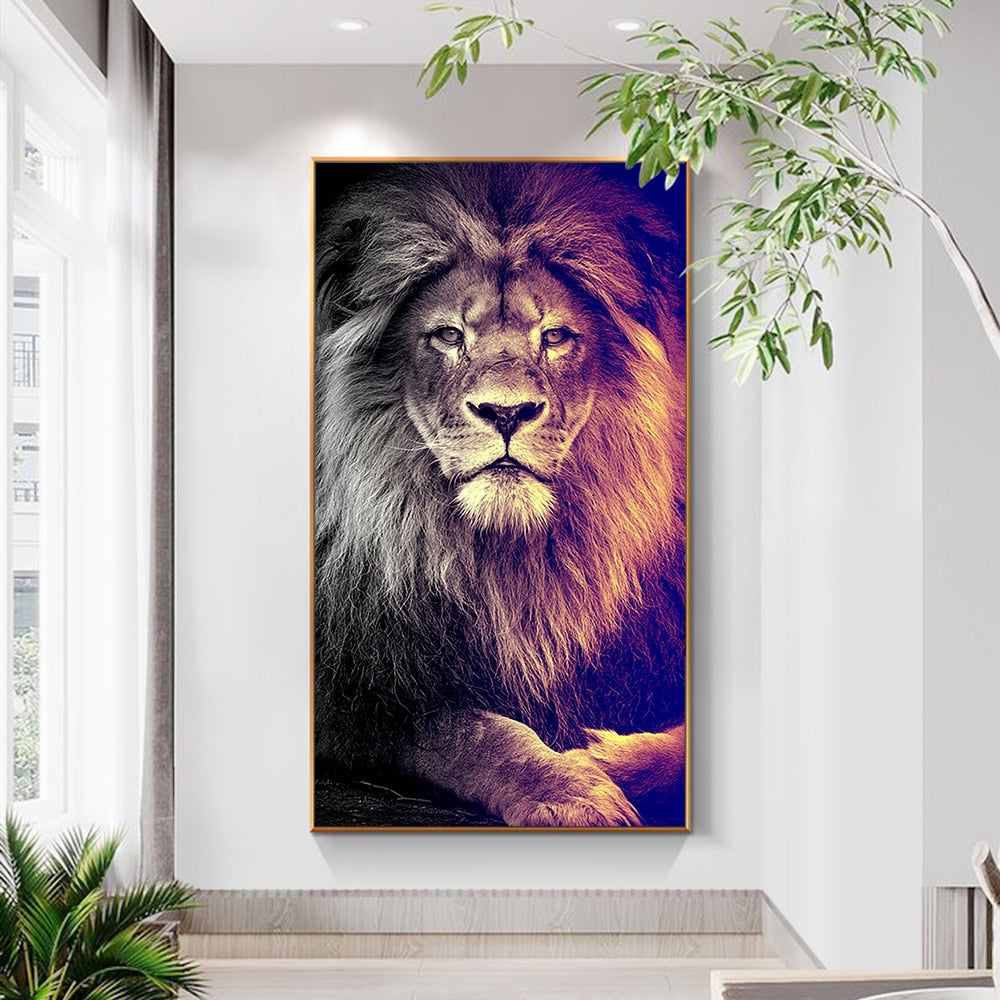 Lion Head Wall Art Canvas