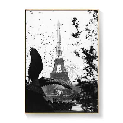 Black and White Brooklyn Bridge London Bridge Eiffel Tower Canvas Art