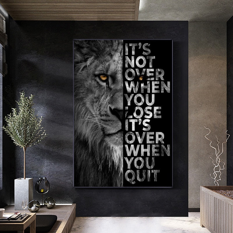 Lion Motivational Quotes Canvas Art