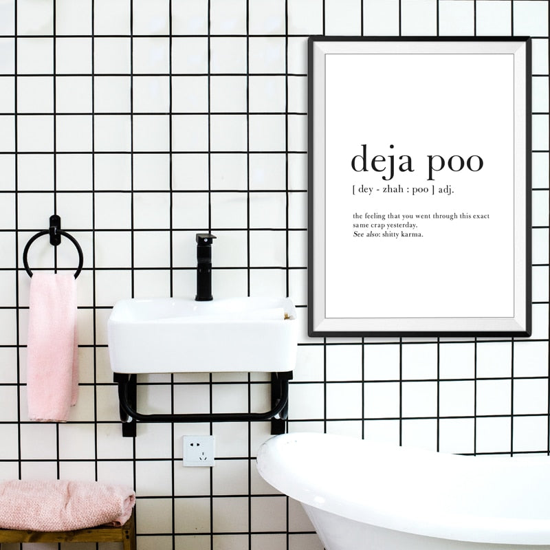 Deja Poo Bathroom Definition Canvas Art