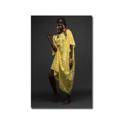 African Woman with Traditional Wear Canvas Art