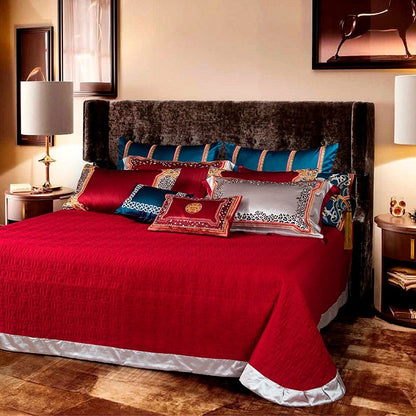 Etugen Luxurious Silk Jacquard Duvet Cover Bedding Set