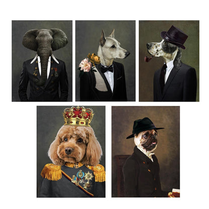 Animal with Suit Canvas Art