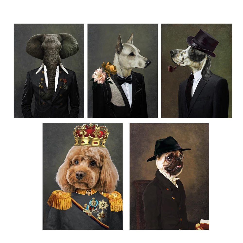 Animal with Suit Canvas Art