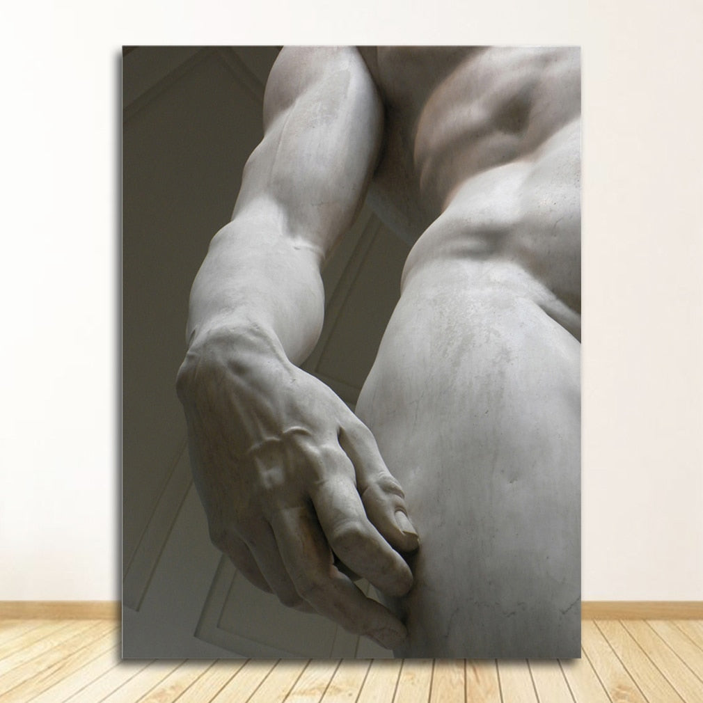 Black and White David by Michelangelo Canvas Art