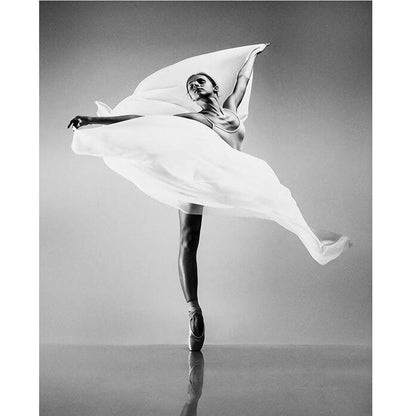 Black and White Ballet Girl On The Wall Canvas Art