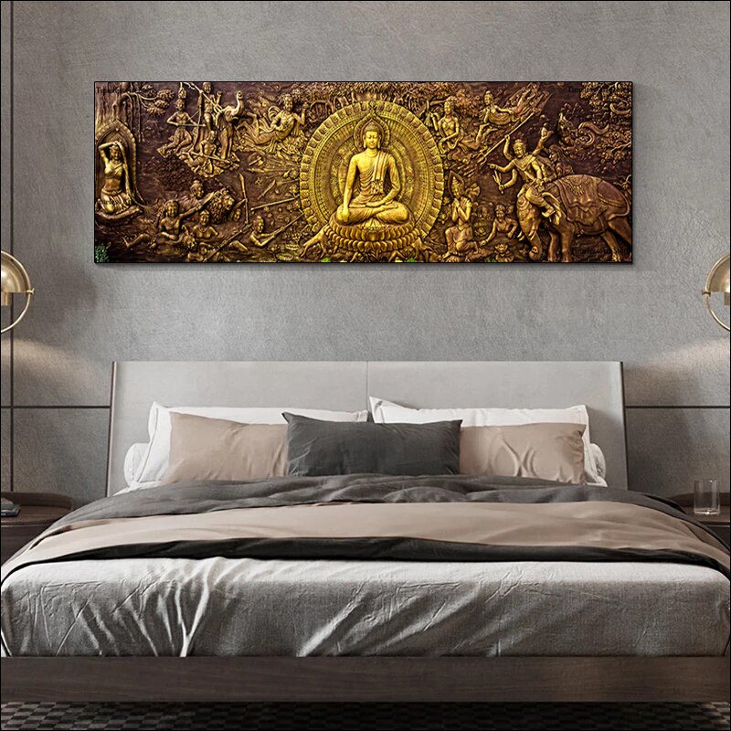 Golden Buddha Canvas Art