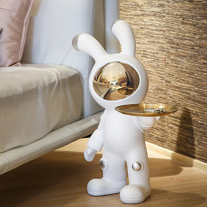 Space Rabbit Bunny Floor Landing Ornament with Tray