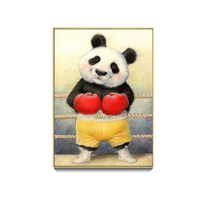 Cute Panda Bamboo Canvas Art