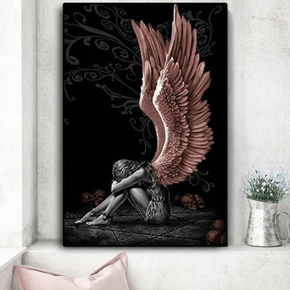 Angel Rose Gold Wings Canvas Art