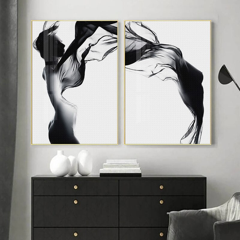 Black and White Modern Fashion Canvas Art