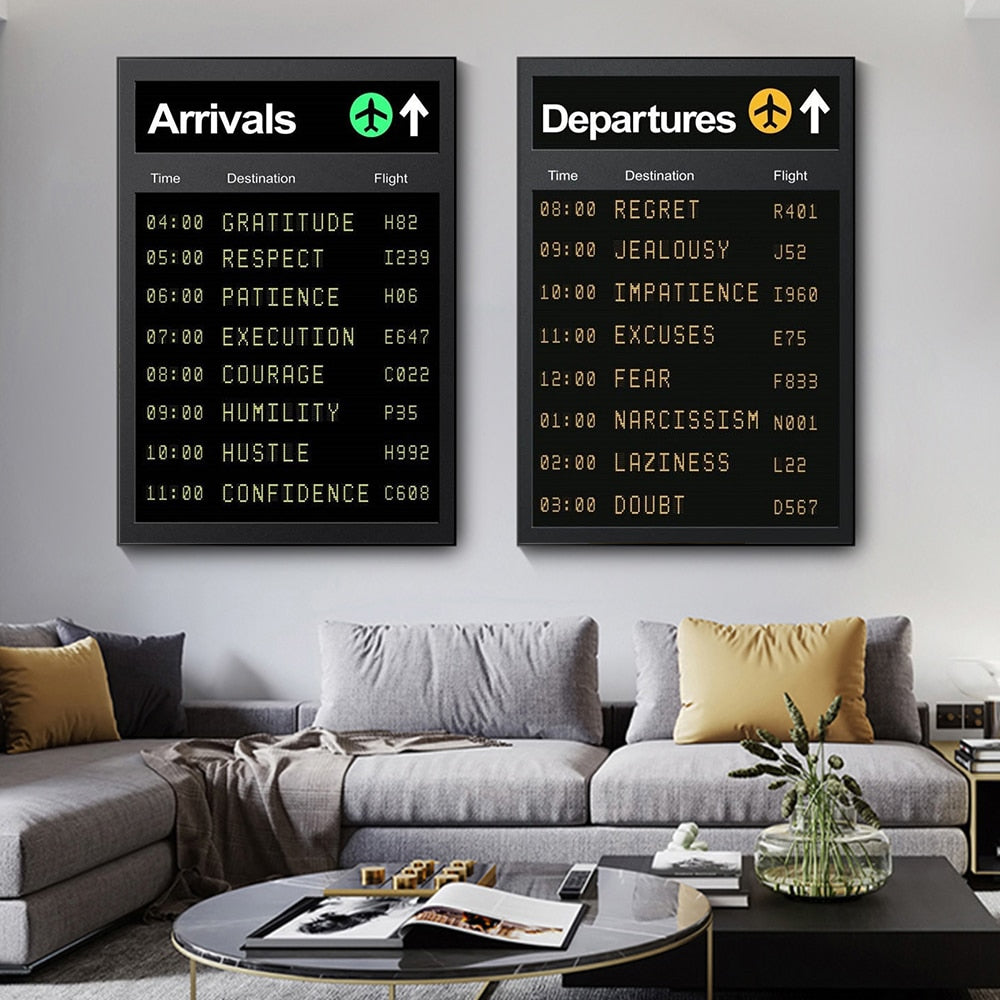 Flight Information Departures And Arrivals Canvas Art