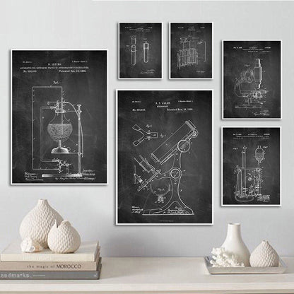 Black and White Chemistry Canvas Art