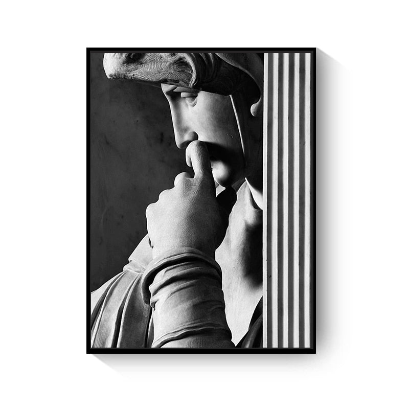 Black and White David Canvas Art