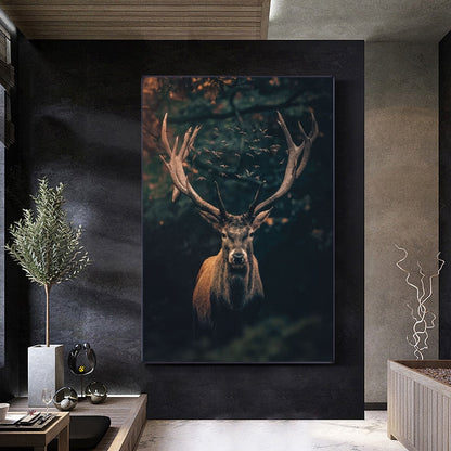 Brown Elk Forest Canvas Art