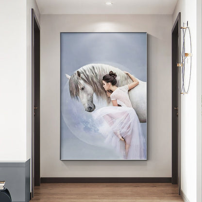 Ballet Dancer with Horse Canvas Art