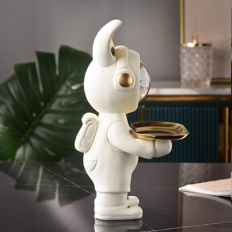 Rabbit Astronaut Tray Statue