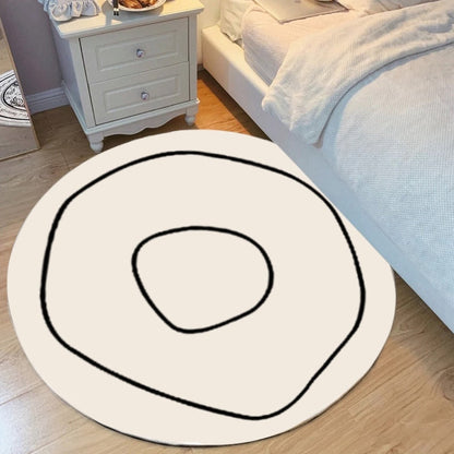 Irregular Black and White Rug