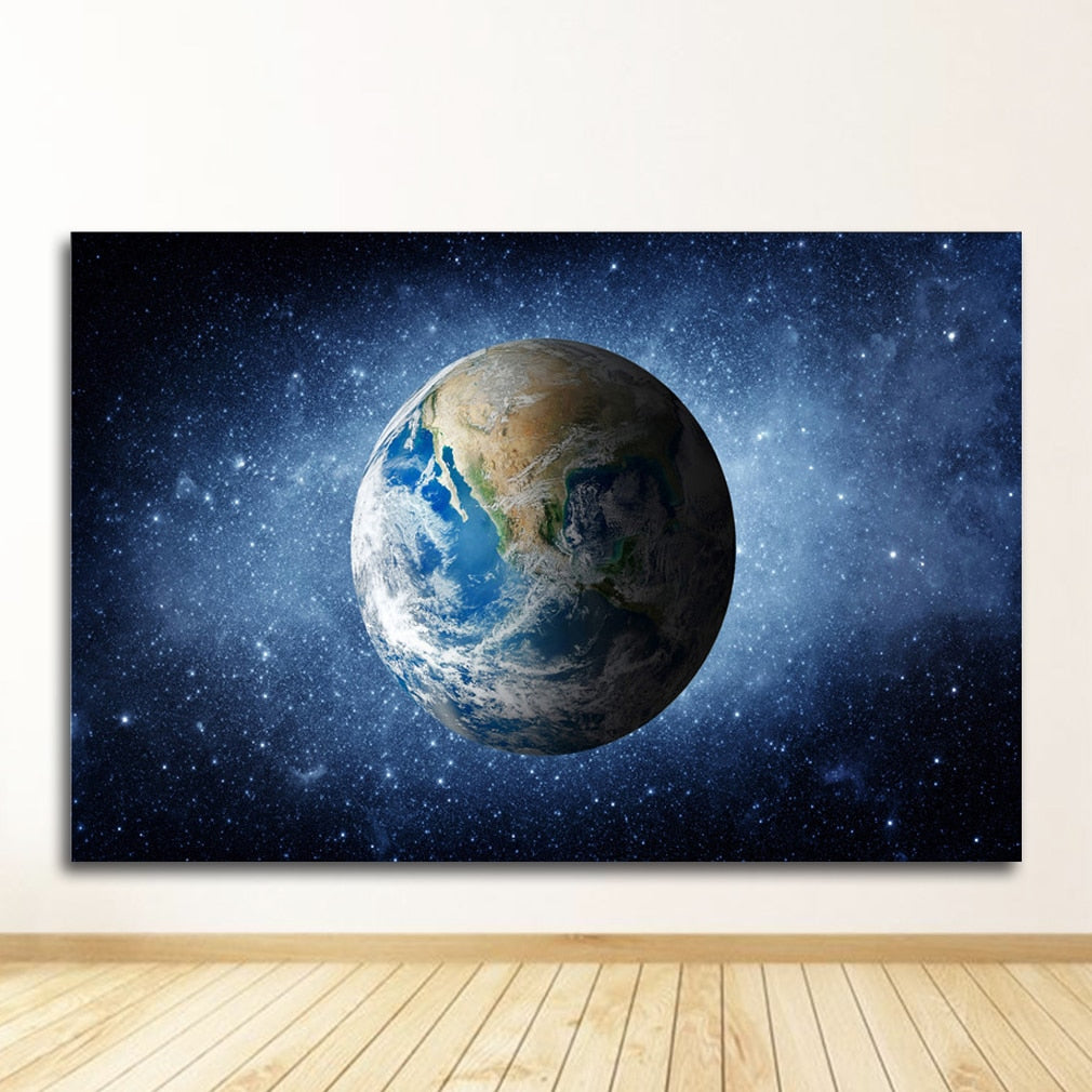 Meteorite Earth Galaxy Universe Wall Art Canvas