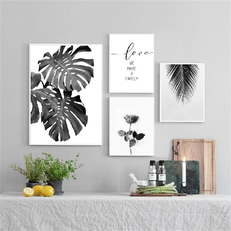 Black And White Palm Tree Canvas