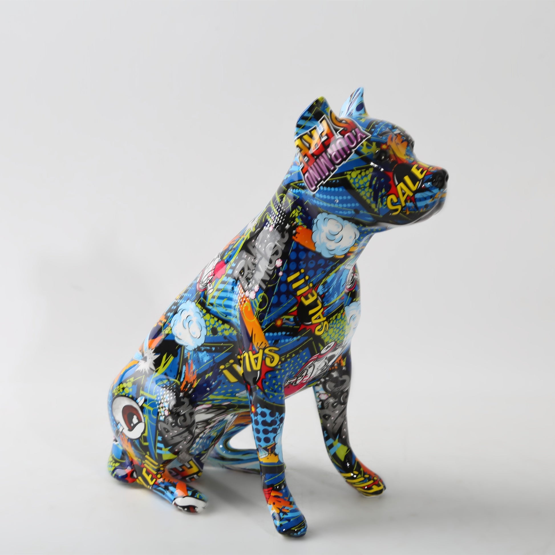 Graffiti Staffordshire Bull Terrier Resin Statue