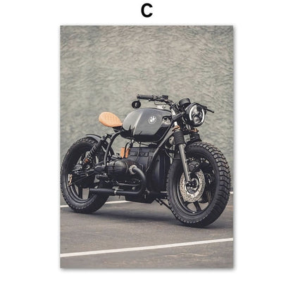 Cool Motorcycle Knight Locomotive Canvas Art