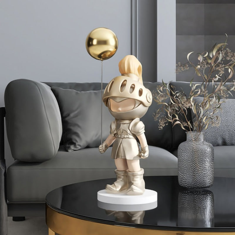 Knight Holding Balloon Statue