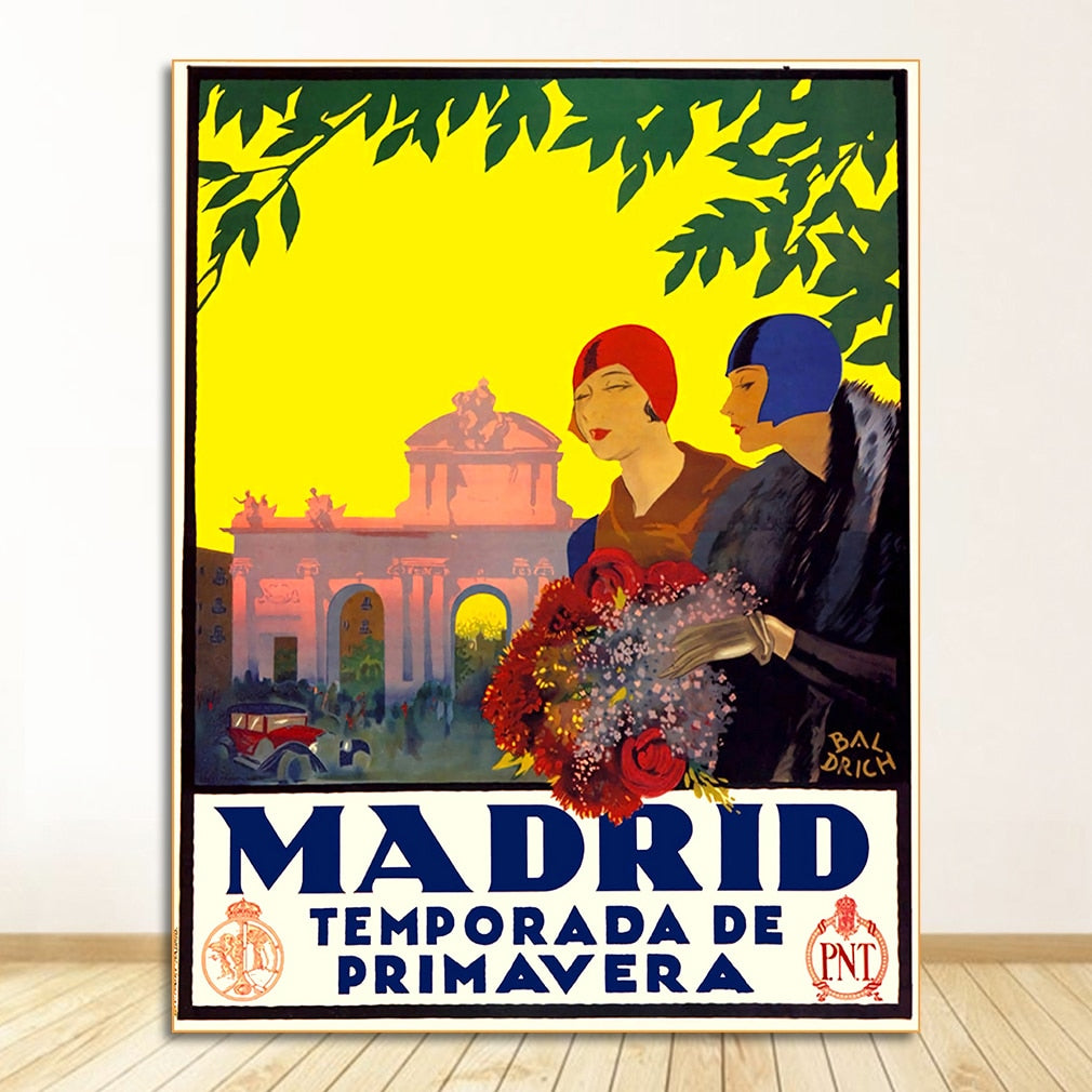 Berlin Madrid Poster Canvas Art