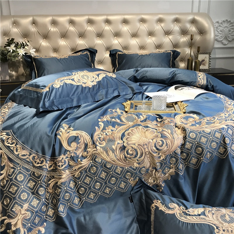 Fjord Damask Sateen Duvet Cover Bedding Set