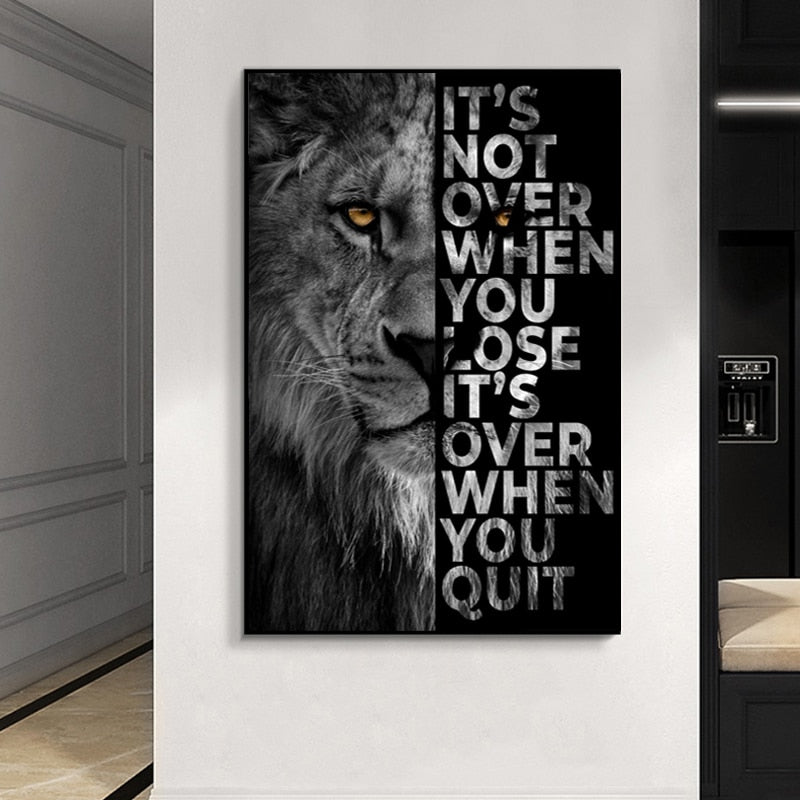 Lion Motivational Quotes Canvas Art