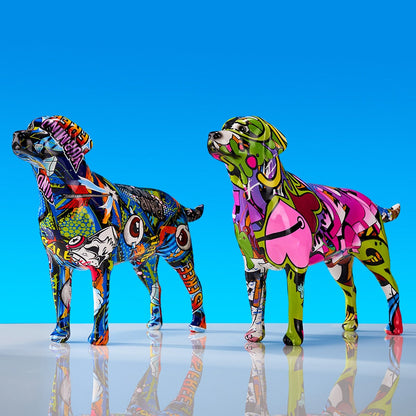 Graffiti Labrador Resin Statue