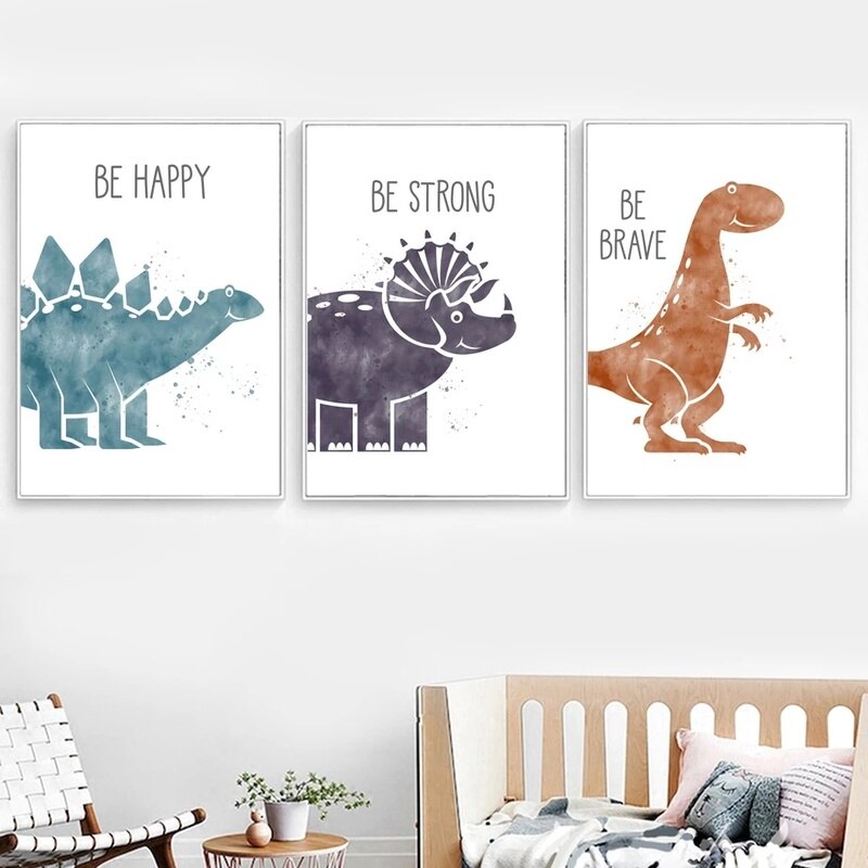 Cute Dinosaur Canvas Art