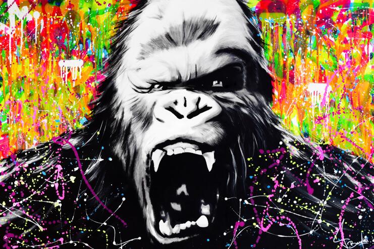 Angry Gorilla Pop Art Canvas