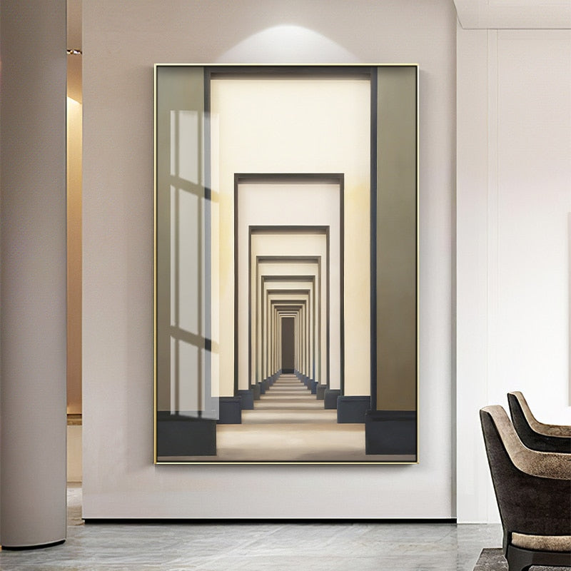 White Corridor Canvas Art