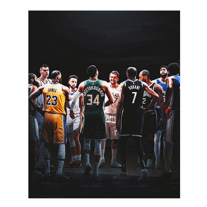 Basketball All Stars James Curry Durant Canvas Art