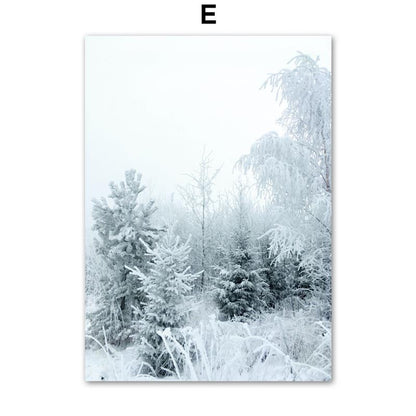 Winter Snow Forest Pine Highland Cattle Canvas Art