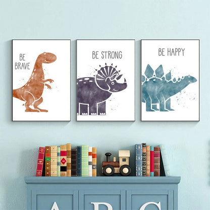 Cute Dinosaur Canvas Art