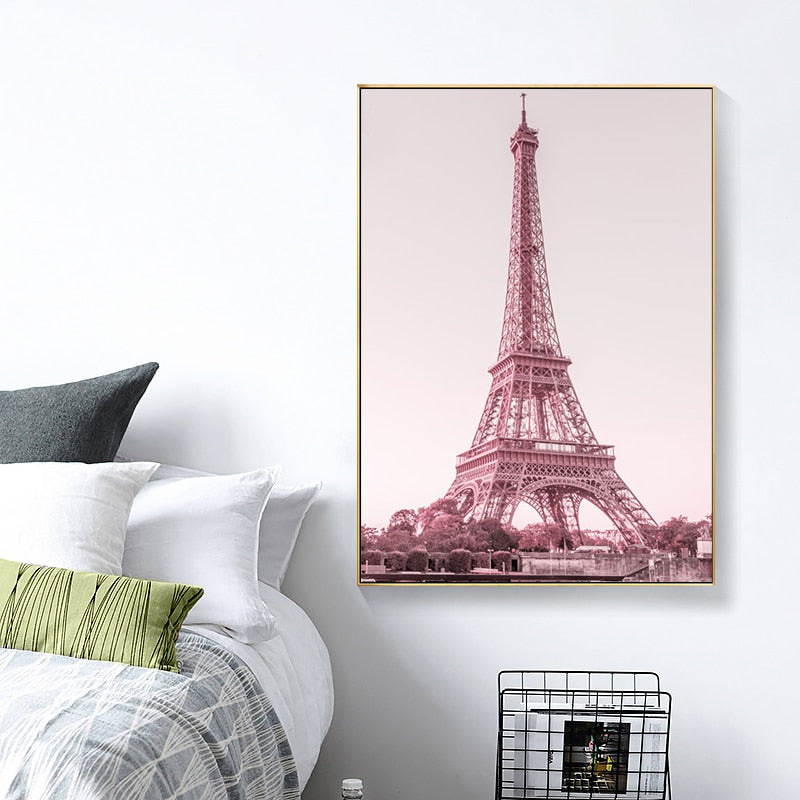 Pink European Cities Canvas Art