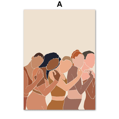 Woman Illustration Diversity Canvas Art