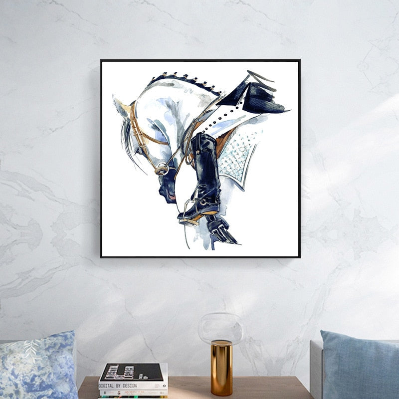 Bowing Horse Canvas Art